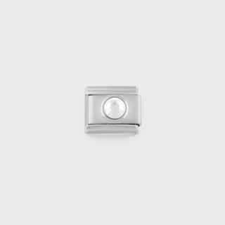 Silver Birthstone Italian Charm-Main april