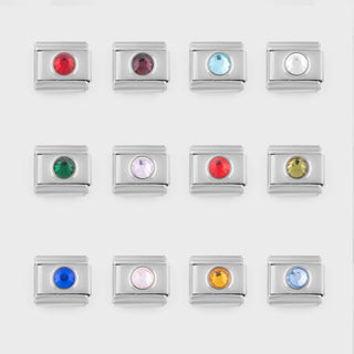 Silver Birthstone Italian Charm- Studio-Main
