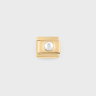 Gold Birthstone Italian Charm- april main