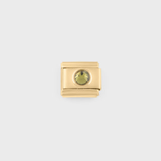 Gold Birthstone Italian Charm- aug main