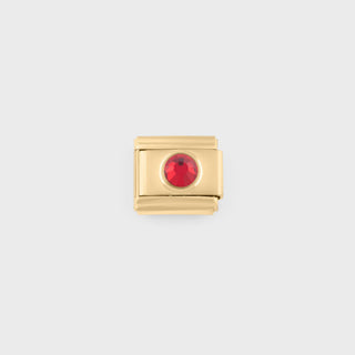 Gold Birthstone Italian Charm- jan main