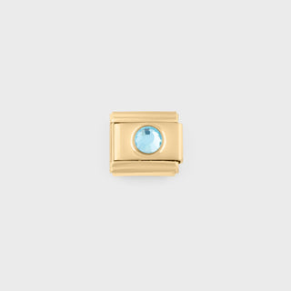 Gold Birthstone Italian Charm- march main
