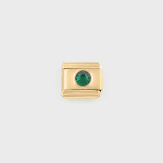 Gold Birthstone Italian Charm- may main