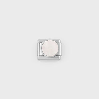 Silver Colorful Stone Italian Charm- beige main
