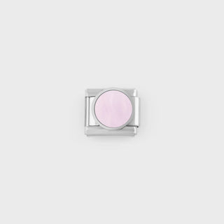 Silver Colorful Stone Italian Charm- pink main
