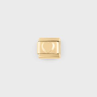 Full Heart Italian Charm- gold main 