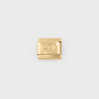 Heart Arrow Italian Charm- gold main 