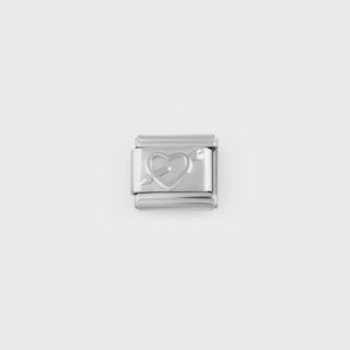 Heart Arrow Italian Charm- stainless main 