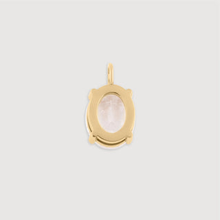 Gold Oval Healing Stone Charm- back