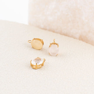 Gold Oval Healing Stone Charm- Studio