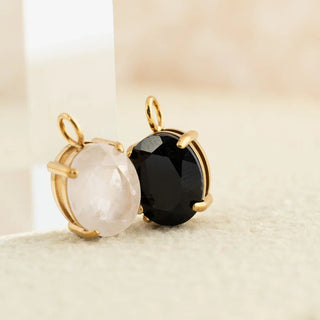 Gold Oval Healing Stone Charm- Studio