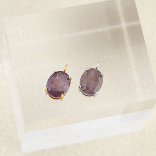 Gold Oval Healing Stone Charm- studio