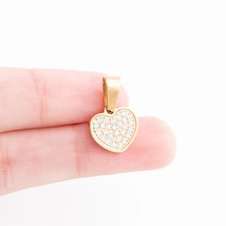 Pave Stone Heart Charm- Studio