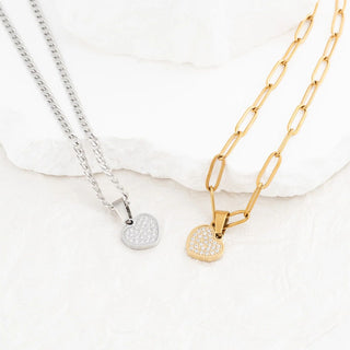 Pave Stone Heart Charm- Studio