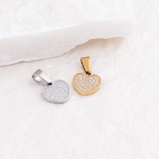 Pave Stone Heart Charm- Studio