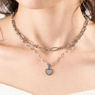 Pave Stone Heart Charm- Model