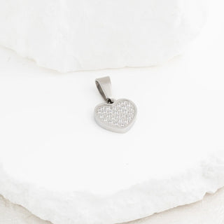 Pave Stone Heart Charm- Studio