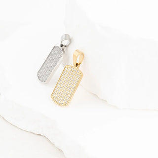 Pave Dog Tag Charm- Studio