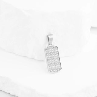 Pave Dog Tag Charm- Studio