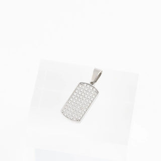 Pave Dog Tag Charm- Studio