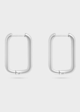 Rounded Rectangle Hoop Earrings