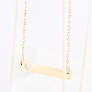 14K Gold Filled PLUS™ Cutout Heart Bar Necklace