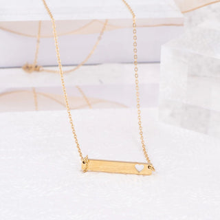 14K Gold Filled PLUS™ Cutout Heart Bar Necklace