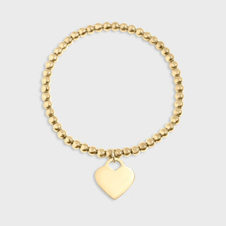 14K Gold Filled PLUS™ Heart And Bead Stretch Bracelet- Main