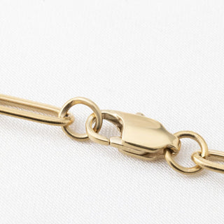14K Gold Filled PLUS™ Engravable Paperclip Bar Bracelet- Clasp