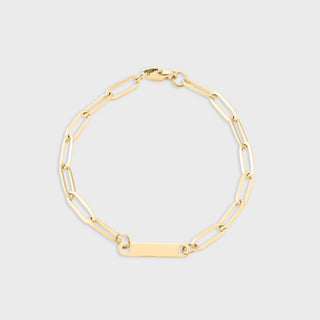 14K Gold Filled PLUS™ Engravable Paperclip Bar Bracelet- Main
