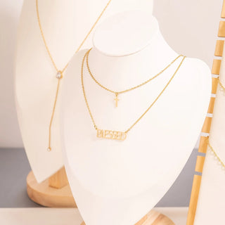 I am "Blessed" Cross Charm Necklace