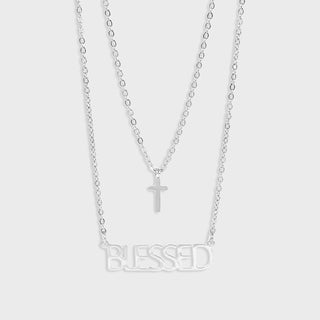 I am "Blessed" Cross Charm Necklace