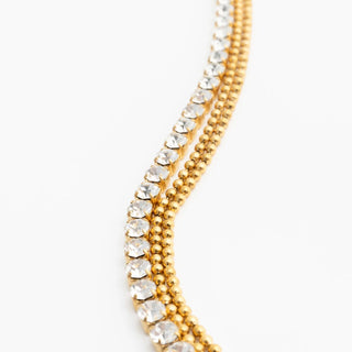 Layered Rhinestone Chain Anklet
