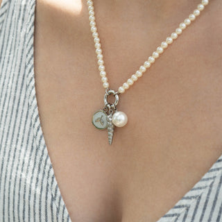 Pearl Charm Holder Necklace