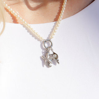 Pearl Charm Holder Necklace