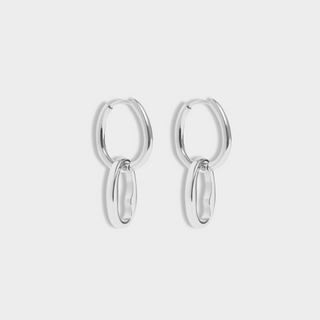 Interlocked Oval Huggie Earrings
