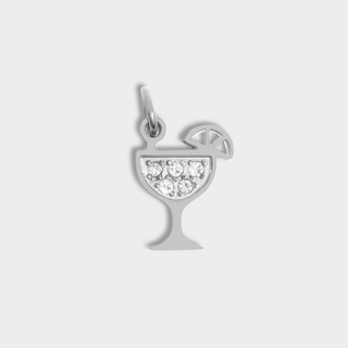 Silver Margarita charm with cubic zirconia stones