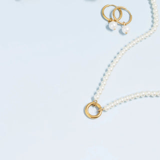 Pearl Charm Holder Necklace