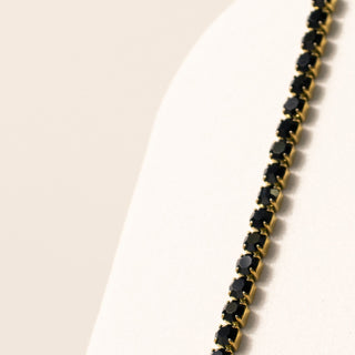 Gold Jet Black Tennis Bracelet
