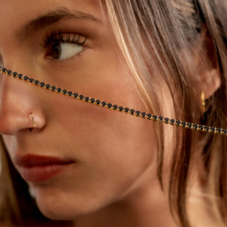 Gold Jet Tennis Chain Necklace