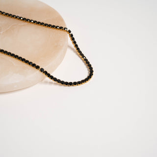 Gold Jet Tennis Chain Necklace