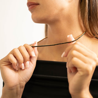 Gold Jet Tennis Chain Necklace