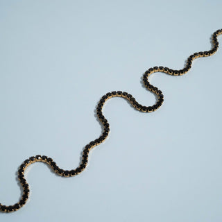 Gold Jet Tennis Chain Necklace