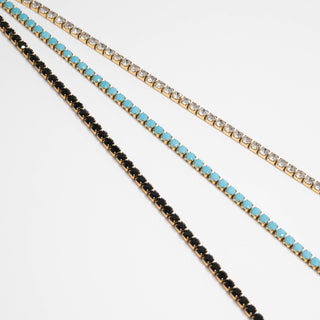 Gold Jet Tennis Chain Necklace