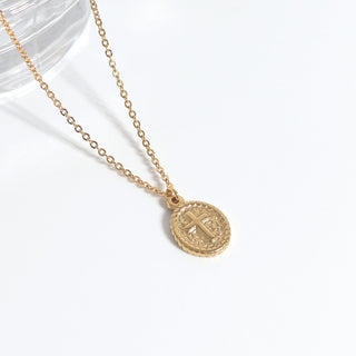 Textured Medallion Cross Charm