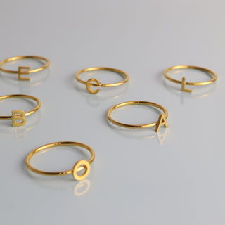 Gold Initial letter Stacking Ring (N-Z)