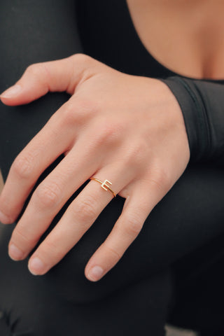 Gold Initial letter Stacking Ring (N-Z)