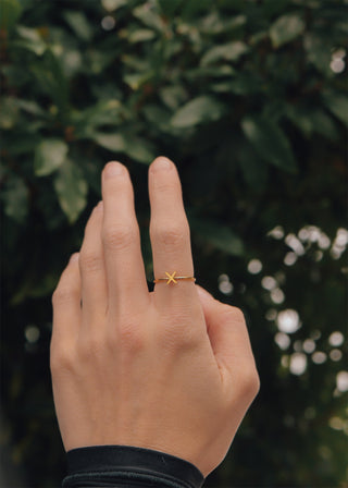 Gold Initial letter Stacking Ring (A-M)