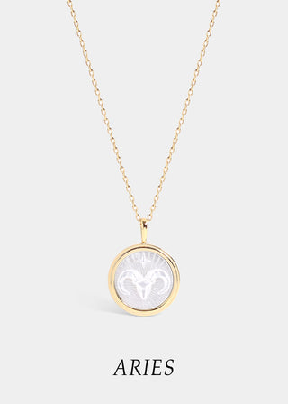 Mother of Pearl Zodiac Charm Necklace