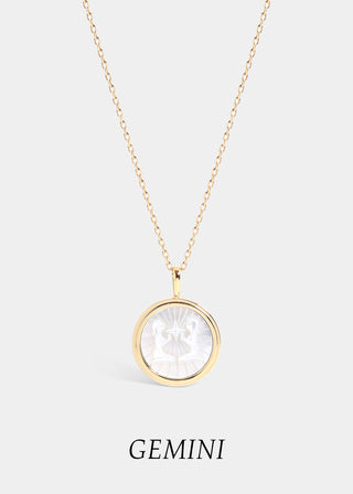 Mother of Pearl Zodiac Charm Necklace